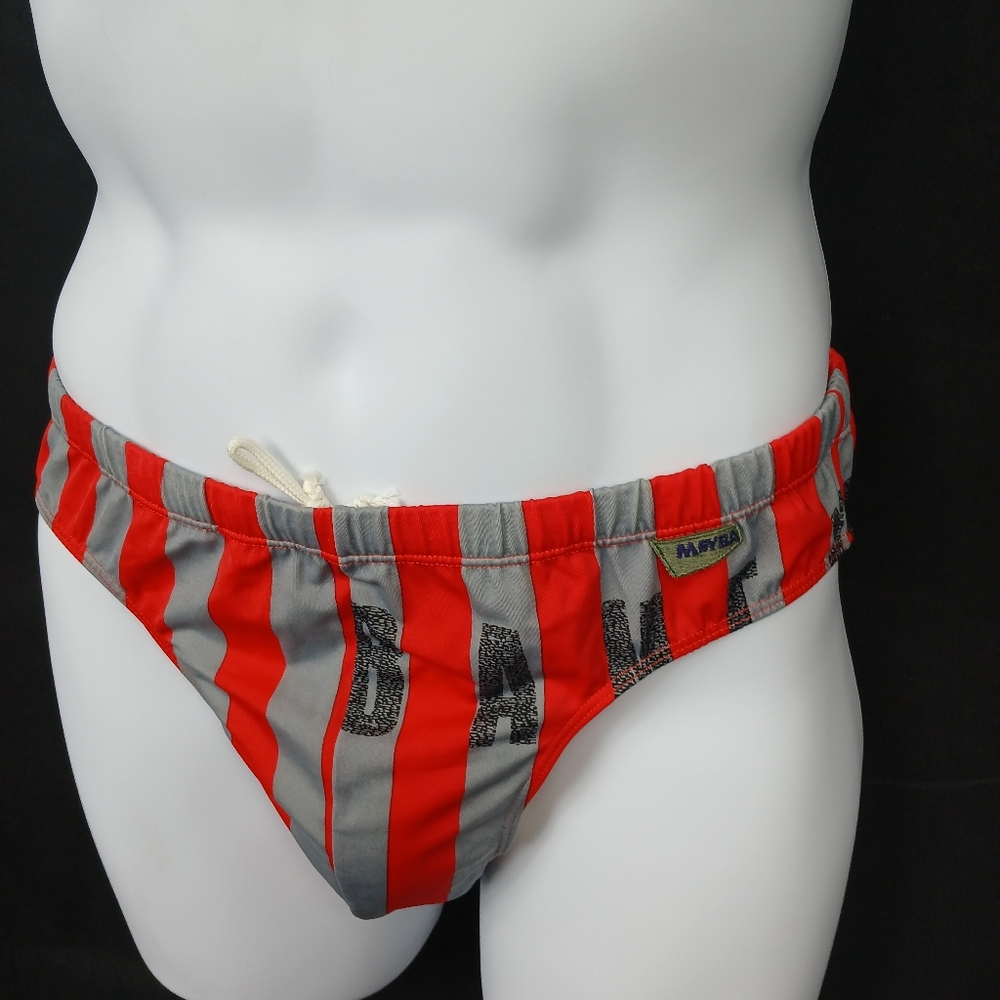 MEYBA Red and Gray Striped Swim Briefs Size L US